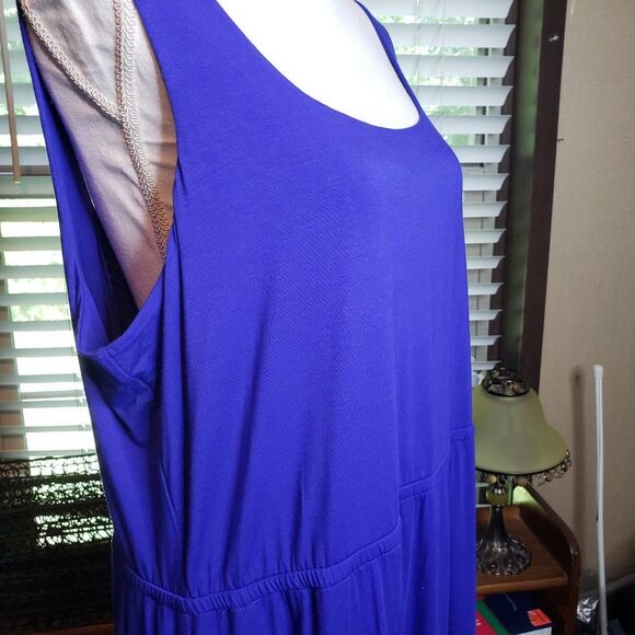 Jason Wu Cobalt Blue Tank Maxi Dress womens plus 1x Sleeveless Summer Casual - Picture 4 of 9